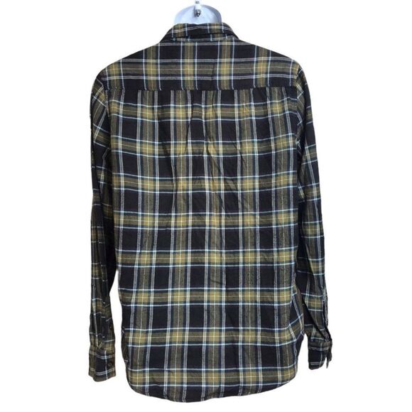 44MM Legendary Goods Flannel Shirt Sz M Plaid Button Down Long Sleeve Green Blue - Picture 2 of 7